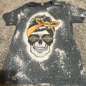 Gildan Kids Gray Skull Graphic T-Shirt